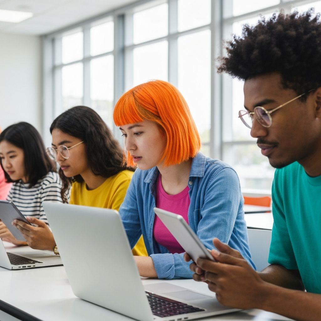 Students learning online